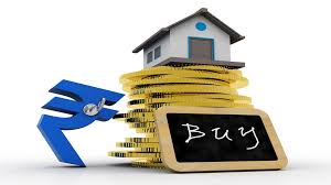 Young couple calculating home loan EMIs with calculator and blueprint in hand